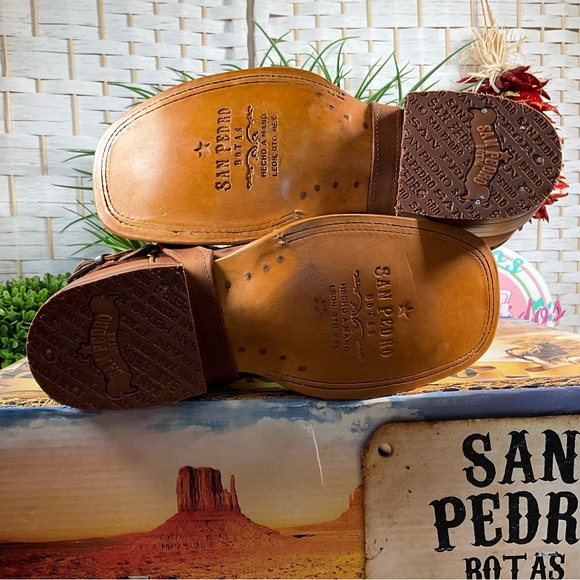 San Pedro Botas Shoes Nwt Womens Mexican Leather Boots Sunflowers Embroidered Boots 65